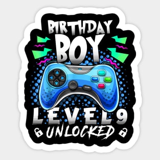Level 9 Unlocked Video Game 9th Birthday Gamer Sticker